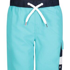 Tommy Hilfiger Big Boys Flag Pocket Drawstring Board Shorts - Blue Curacao
